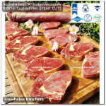 Beef Ribeye AUSTRALIA BUDGET frozen brand either AMG or NOLAN ECCO steak cuts thickness: 2.5 cm, 2cm & 1cm price/kg (Scotch-Fillet / Cube-Roll)